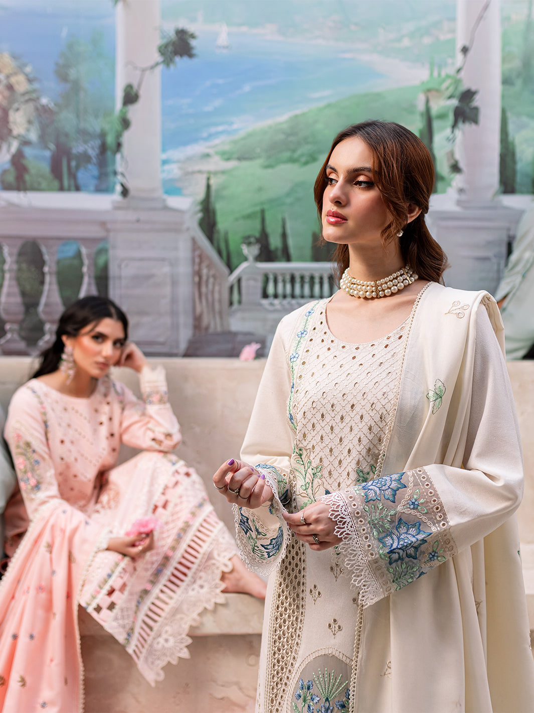 MAHNUR-3PC DHANAK LASER CUT EMB SHIRT WITH DHANAK LASERCUT EMB DUPATTA & TROUSER-BIC-4103