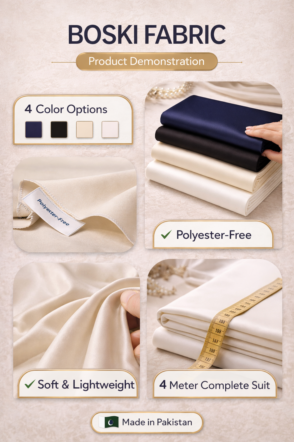 Premium Boski Fabric – Luxury Unstitched Men’s Shalwar Kameez Suit Material