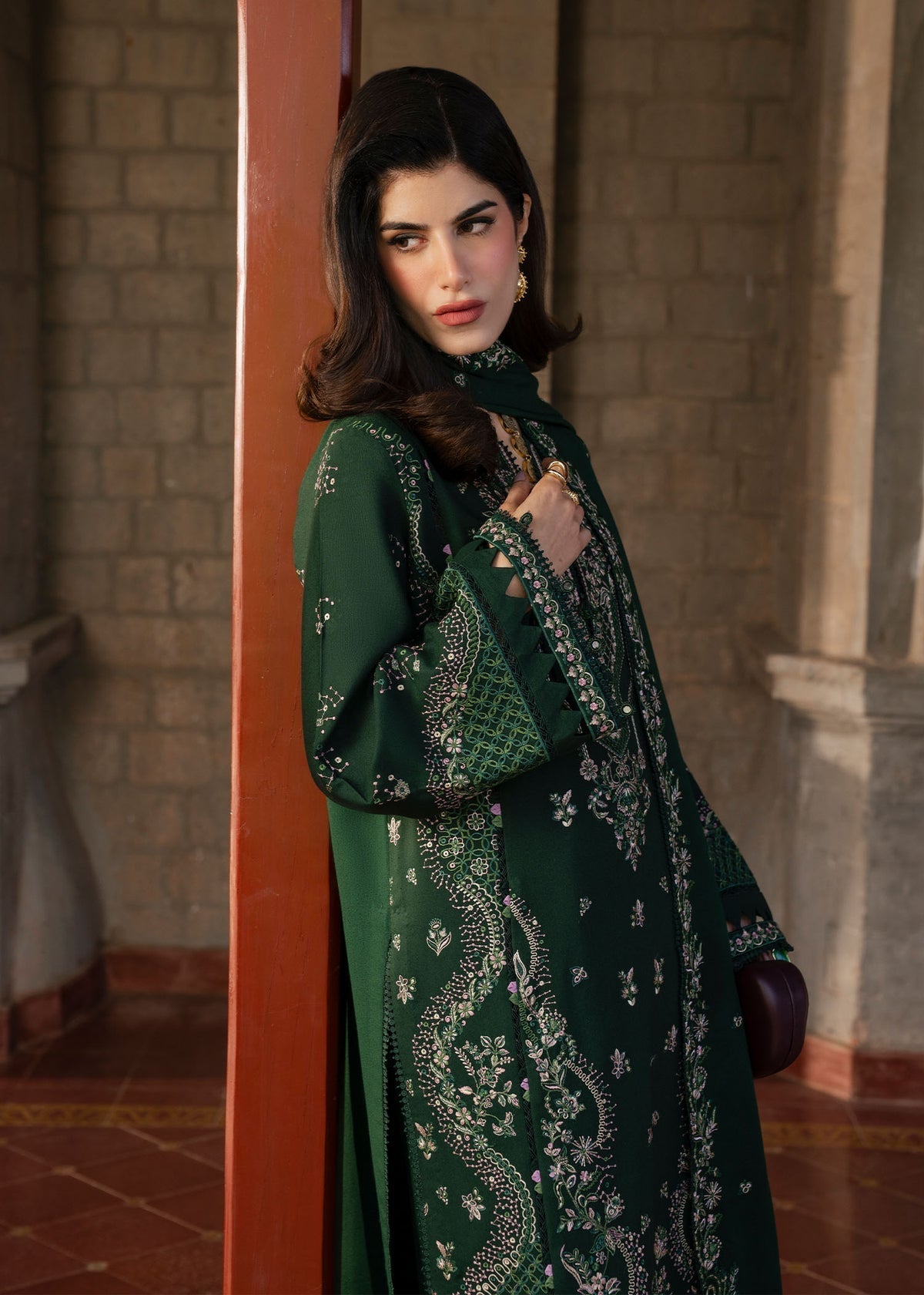 SAPPHIRE-3PC LAWN EMBROIDERED SHIRT WITH KHADDI NET EMBROIDERED DUPATTA AND TROUSER-BIC-4678