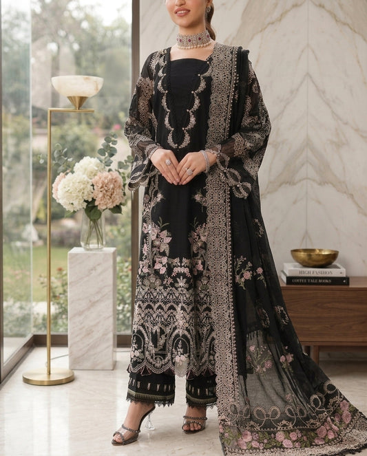 Dhanak Embroidered 3 Piece Suit | Premium Winter Collection | LL-1003