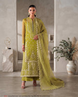Dhanak Unstitched Embroidered 3pc Suit With Embroidered Dhanak Dupatta | LL-1005