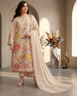 Dhanak Unstitched Embroidered 3pc Suit With Embroidered Dhanak Dupatta | LL-1007