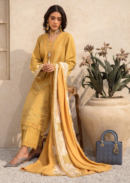 SR-SS1220 Heavy Embroidered Lawn 3Pc Suit With Lawn Embroidered Dupatta