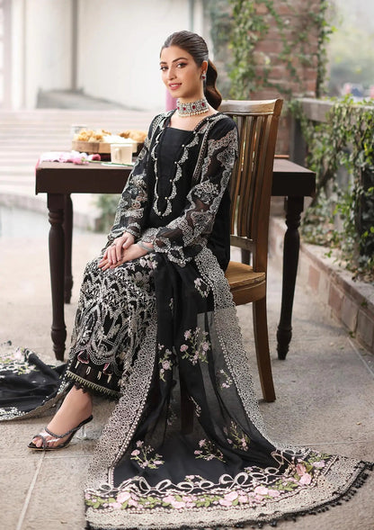 ASIM JOFA-3PC LAWN EMBROIDERED SHIRT WITH CHIFFON EMBROIDERED DUPATTA AND TROUSER -BIC-4633