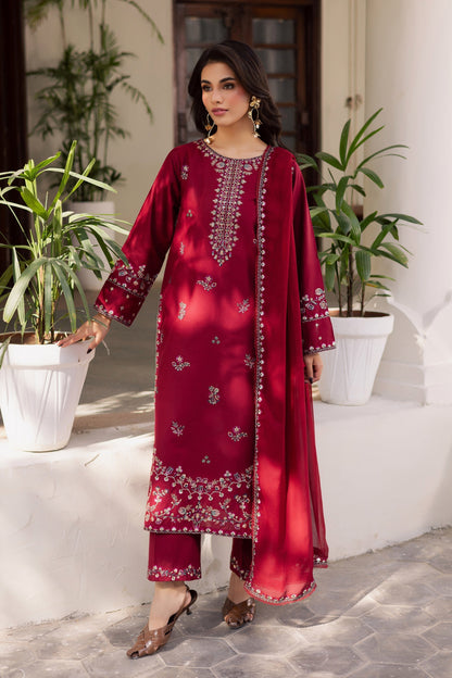 BATIK-3PC LAWN EMBROIDERED SHIRT WITH CHIFFON EMBROIDERED DUPATTA AND EMB TROUSER-BIC-4732