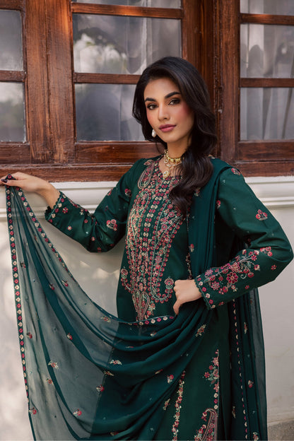 BATIK-3PC LAWN EMBROIDERED SHIRT WITH CHIFFOON EMBROIDERED DUPATTA AND TROUSER-BIC-4744