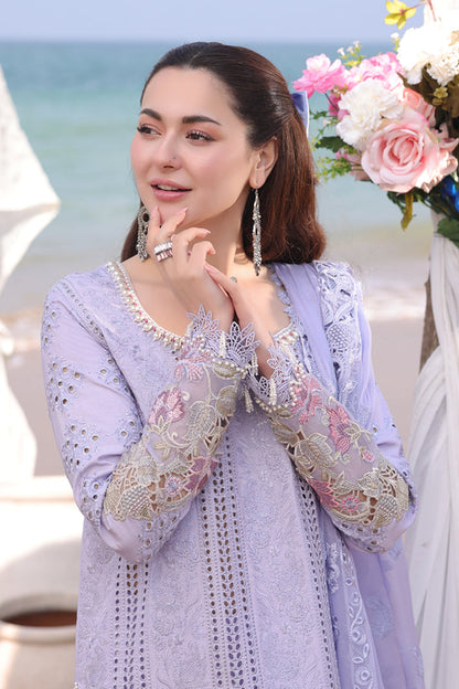 IMROZIA-3PC LAWN CHIKANKARI EMBROIDERED SHIRT WITH KHADDI NET EMB DUPATTA AND TROUSER-BIC-4508