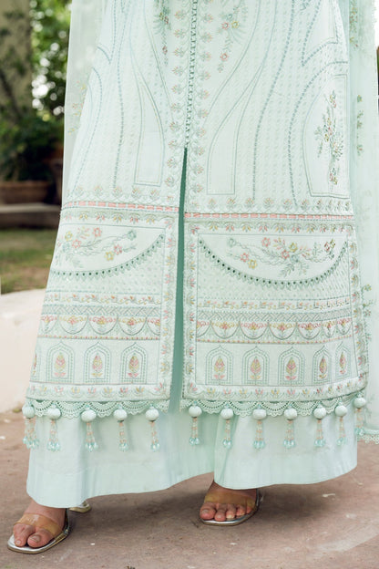 JAZMIN-3PC LAWN EMBROIDERED SHIRT WITH ORGANZA EMB DUPATTA AND TROUSER-BIC-4624