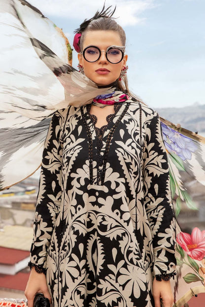 SR-BQ36 Digital Printed Khaddar Suit 3pc with Khaddar Digital Printed Dupatta