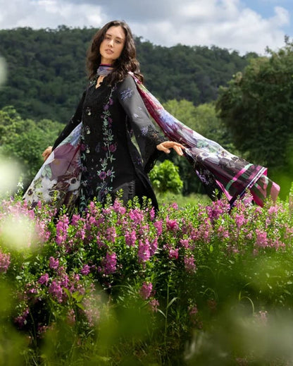 SR-MS2745 Lawn Unstitched Embroidered 3pc Suit With Monar Digital Printed Dupatta