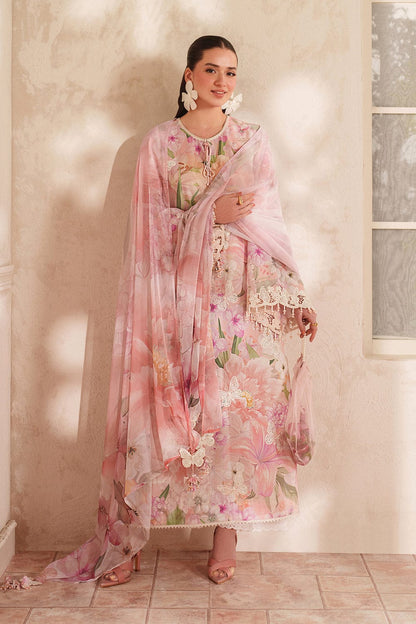 SR-BQ208 Unstitched Digital Printed Lawn Suit 3pc With Digital Printed Lawn Dupatta