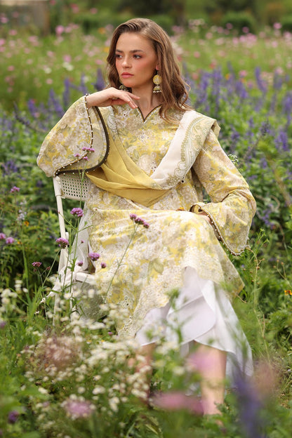 SR-BQ203 Unstitched Digital Printed Lawn Suit 3pc With Digital Printed Lawn Dupatta