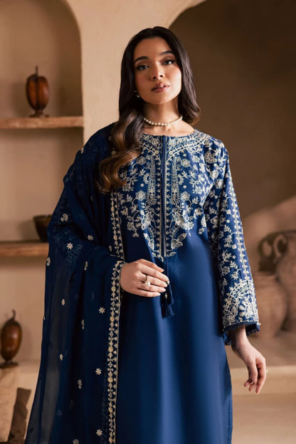 SR-BT2835 Unstitched Fully Embroidered Lawn Suit With Embroidered Bamber Chiffon Dupatta