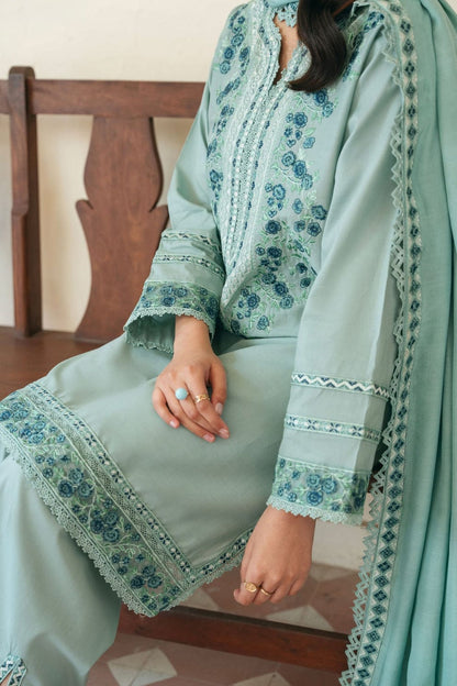 SR-MB2845 Unstitched Fully Embroidered Lawn Suit With Fully Embroidered Lawn Dupatta