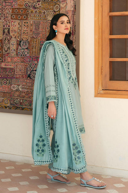SR-MB2845 Unstitched Fully Embroidered Lawn Suit With Fully Embroidered Lawn Dupatta