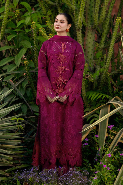 SR-RR2810 Lawn Unstitched Embroidered 3pc Suit With Lawn Fully Embroidered Dupatta