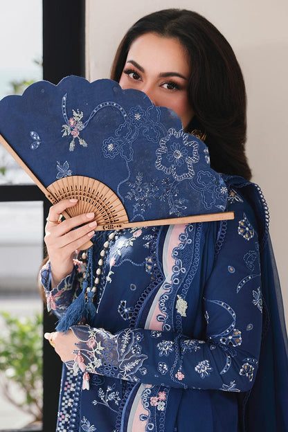 SR-QL2815 Lawn Unstitched Embroidered 3pc Suit With Fully Embroidered Chiffon Dupatta
