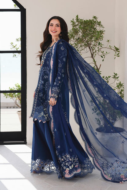 SR-QL2815 Lawn Unstitched Embroidered 3pc Suit With Fully Embroidered Chiffon Dupatta