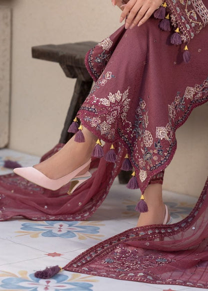 SR-QL2850 Lawn Unstitched Fully Sequence Embroidered 3pc Suit With Bamber Chiffon Embroided Dupatta