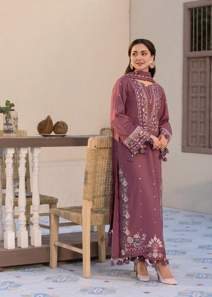 SR-QL2850 Lawn Unstitched Fully Sequence Embroidered 3pc Suit With Bamber Chiffon Embroided Dupatta