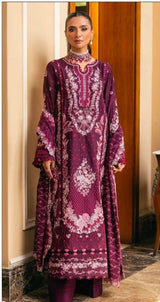 3PC LAWN EMBROIDERED SHIRT WITH BAMBER CHIFFON EMBROIDERED DUPATTA AND LAWN TROUSER-