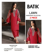 BATIK-2PC LAWN EMBROIDERED SHIRT WITH LAWN EMBROIDERED SLEEVES-