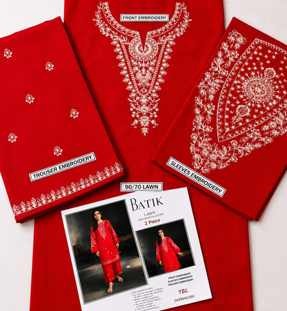 BATIK-2PC LAWN EMBROIDERED SHIRT WITH LAWN EMBROIDERED SLEEVES-