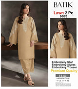 BATIK-2PC LAWN EMBROIDERED SHIRT WITH LAWN EMBROIDERED SLEEVES-