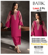 BATIK-2PC LAWN EMBROIDERED SHIRT WITH LAWN EMBROIDERED SLEEVES-