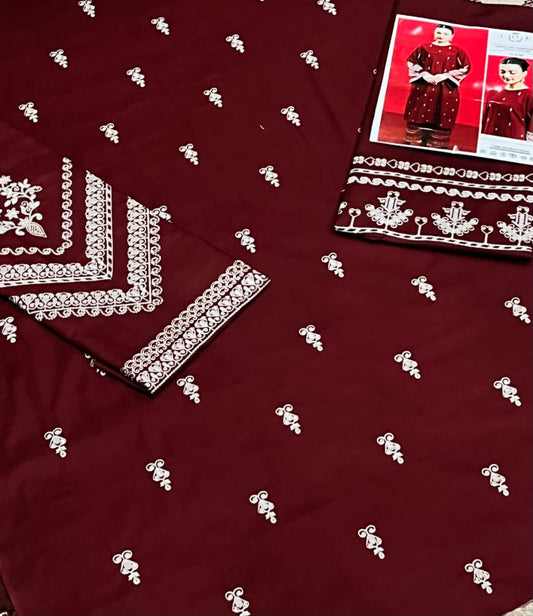 2PC LAWN EMBROIDERED SHIRT WITH LAWN EMBROIDERED SLEEVES-