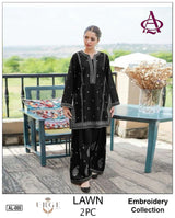 2PC LAWN EMBROIDERED SHIRT WITH LAWN EMBROIDERED SLEEVES-