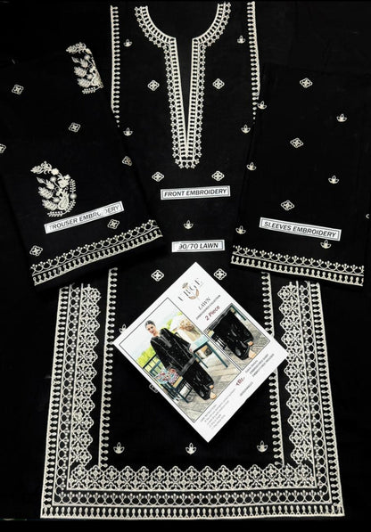 2PC LAWN EMBROIDERED SHIRT WITH LAWN EMBROIDERED SLEEVES-