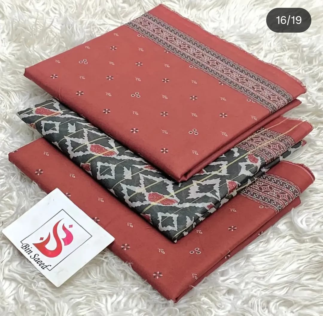 BIN SAEED LAWN COLLECTION  100% ORIGINAL