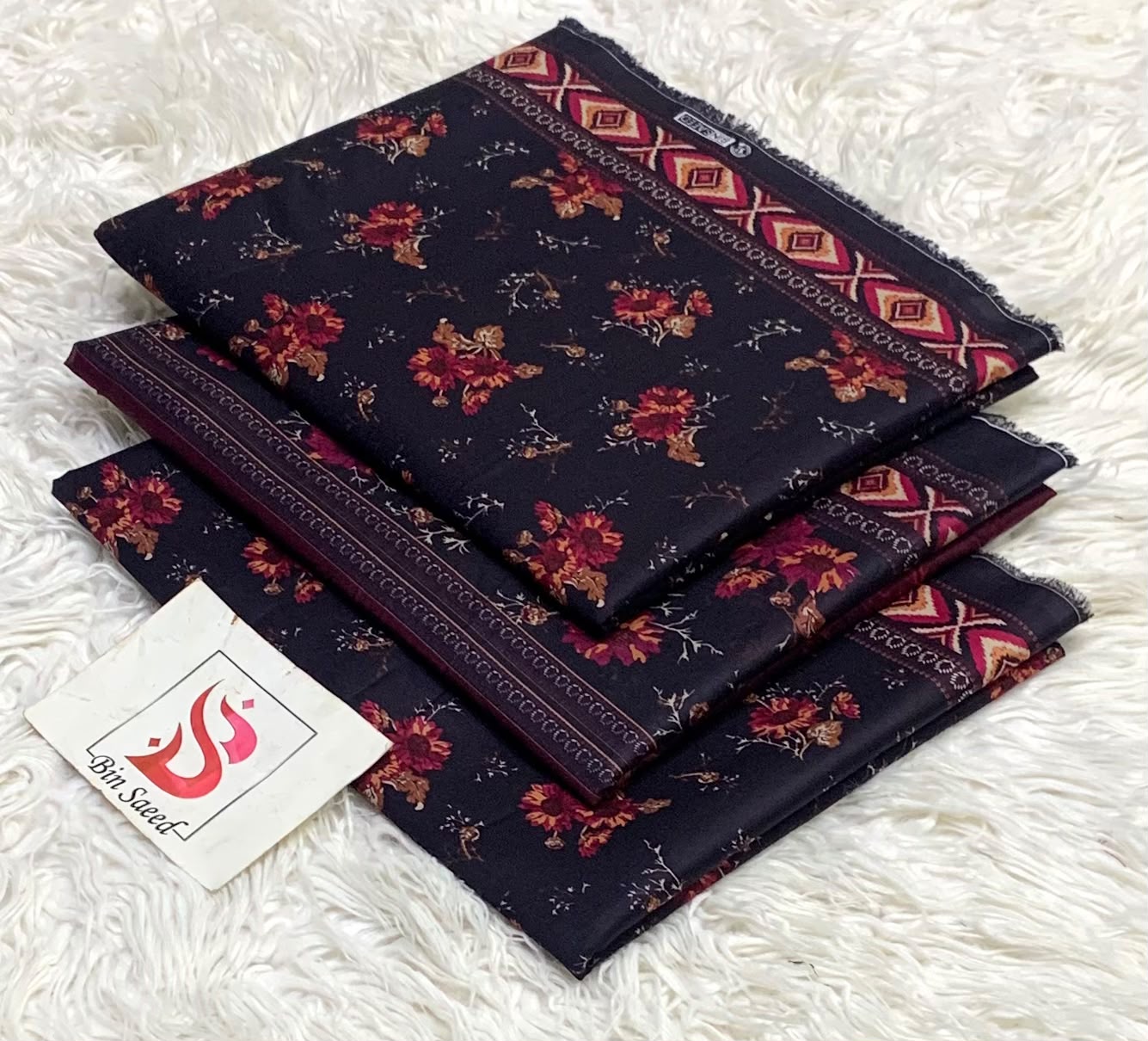 BIN SAEED LAWN COLLECTION  100% ORIGINAL