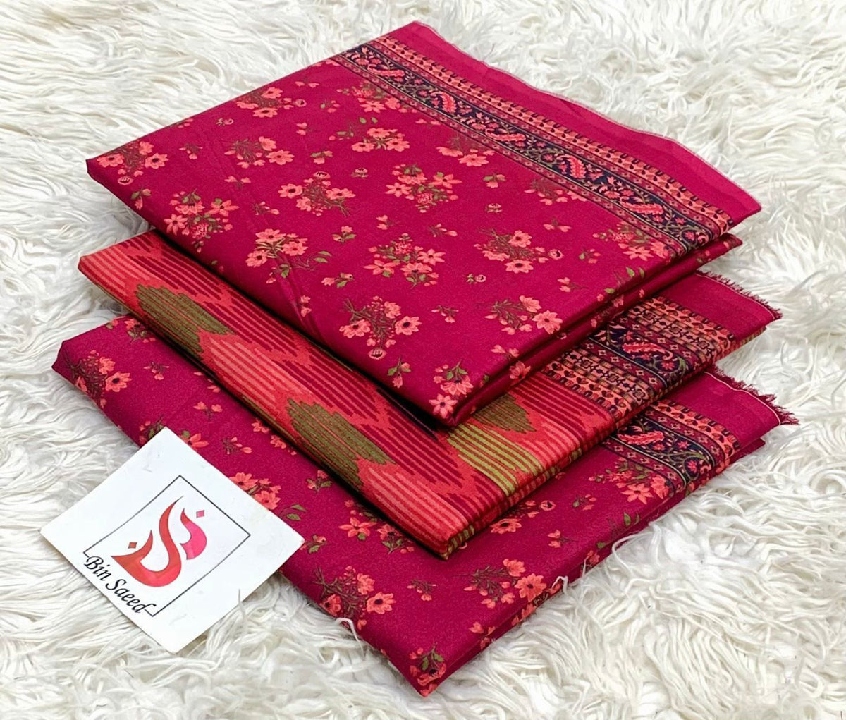 BIN SAEED LAWN COLLECTION  100% ORIGINAL