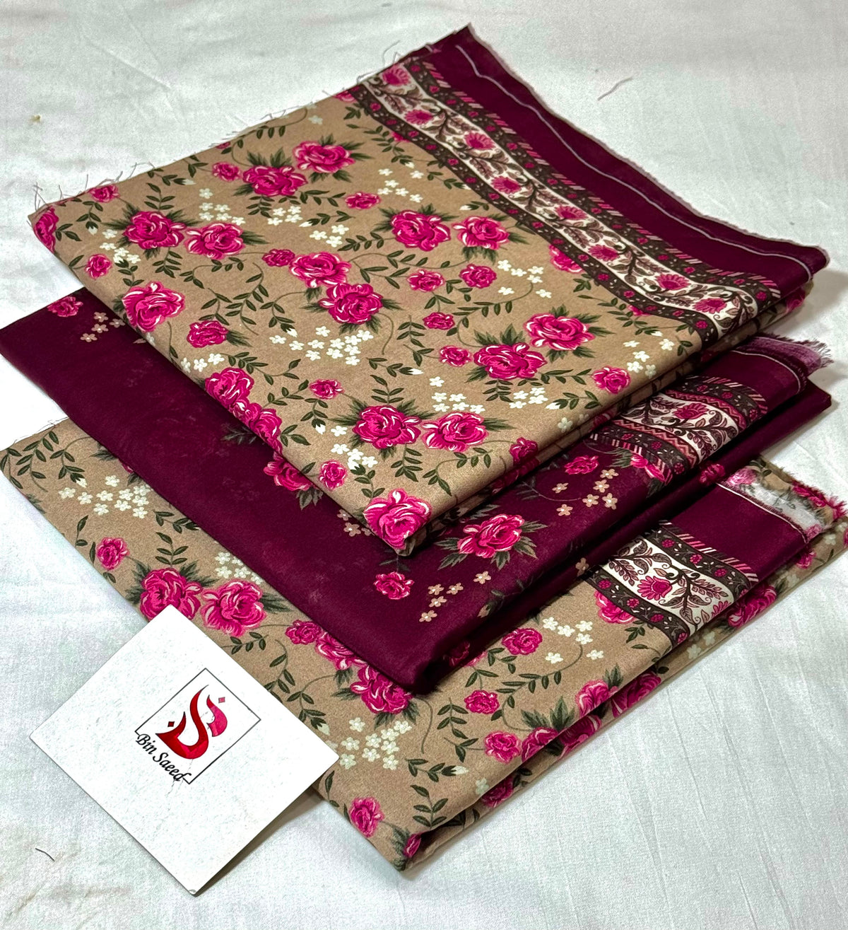 BIN SAEED LAWN COLLECTION  100% ORIGINAL