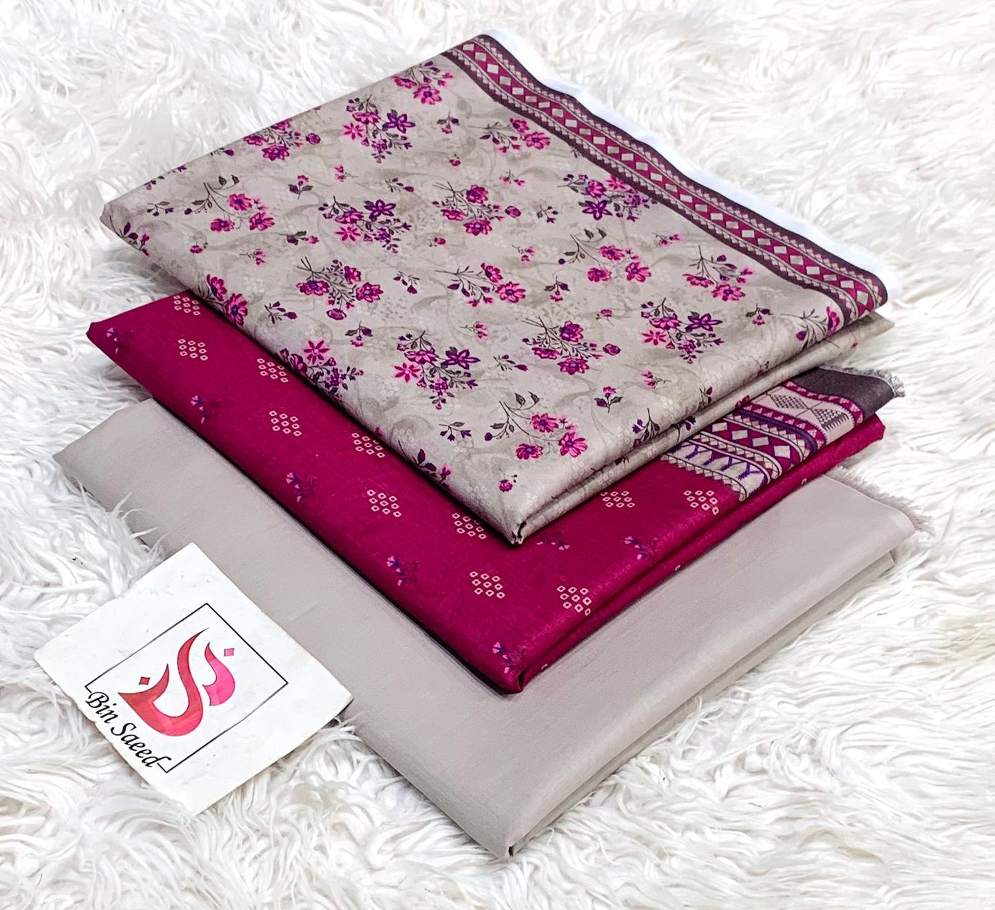 BIN SAEED LAWN COLLECTION  100% ORIGINAL