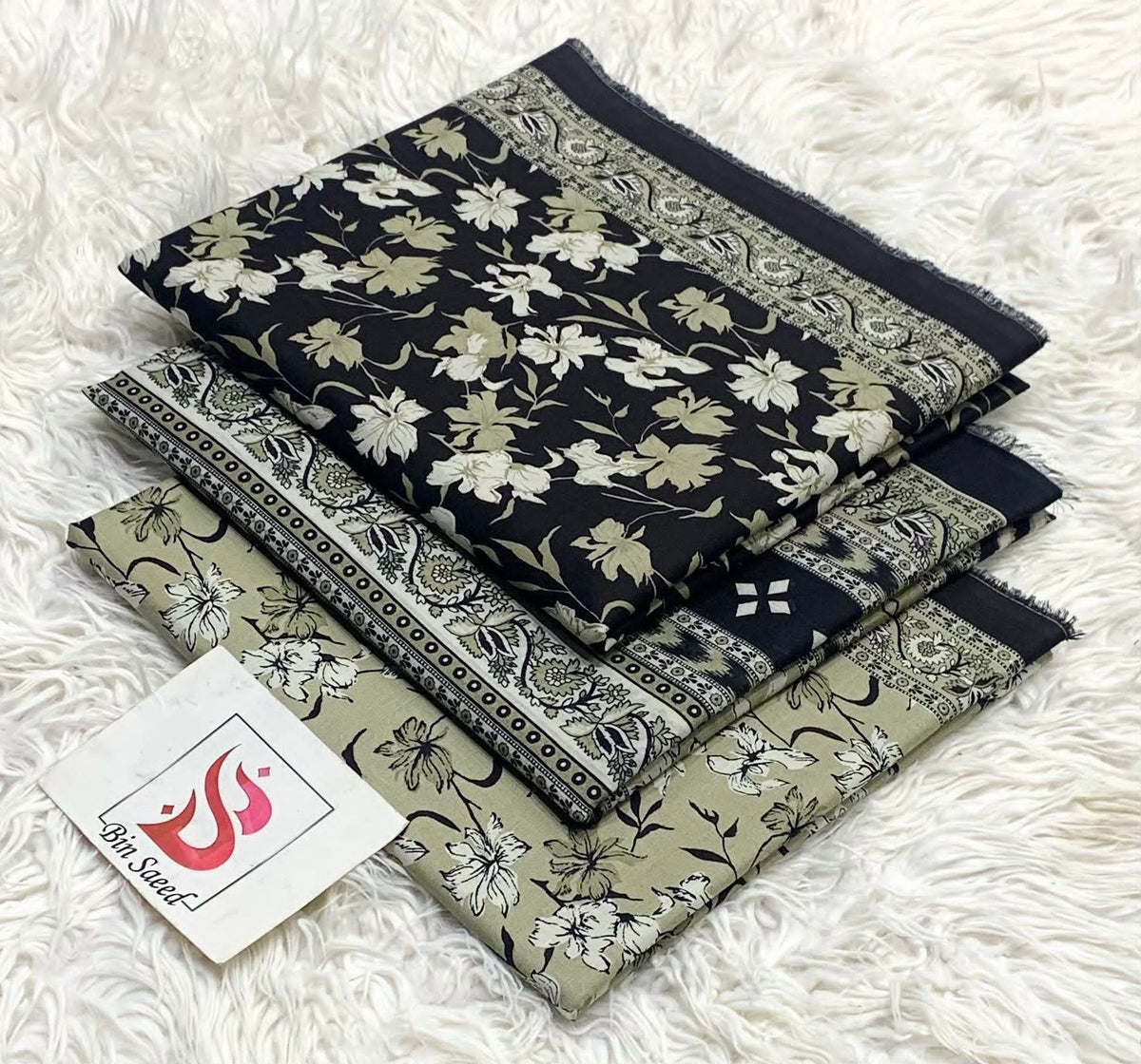 BIN SAEED LAWN COLLECTION  100% ORIGINAL