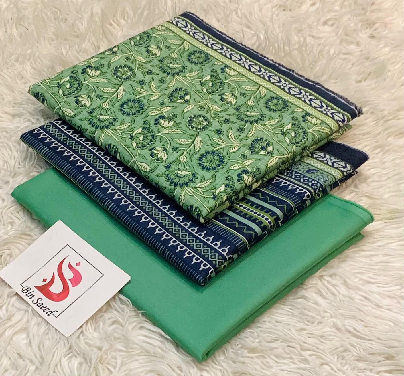 BIN SAEED LAWN COLLECTION  100% ORIGINAL