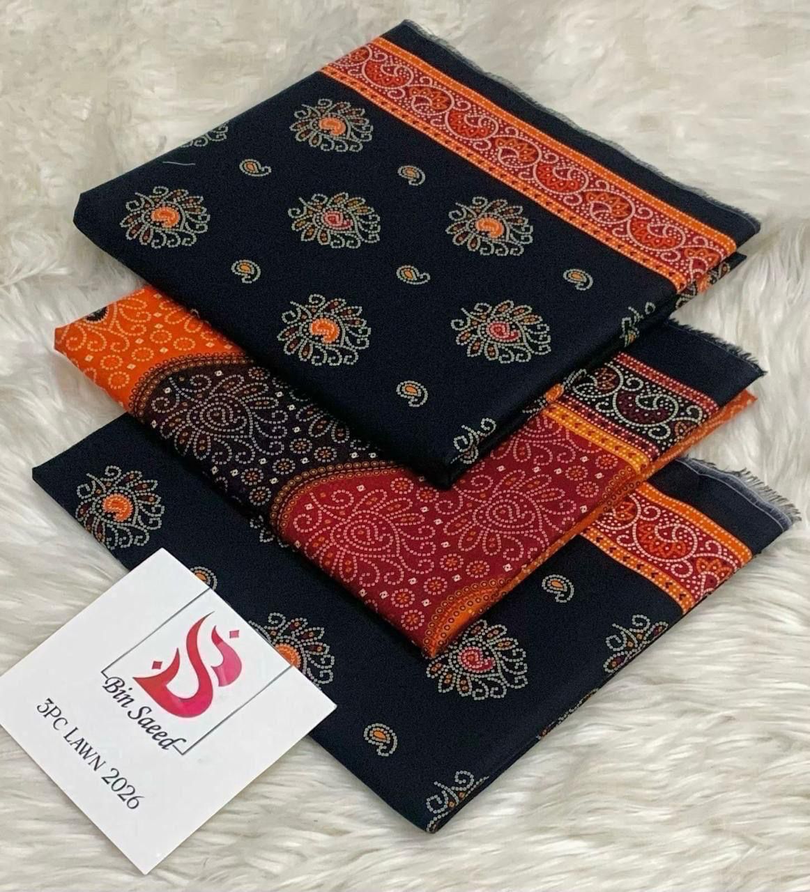 BIN SAEED LAWN COLLECTION  100% ORIGINAL