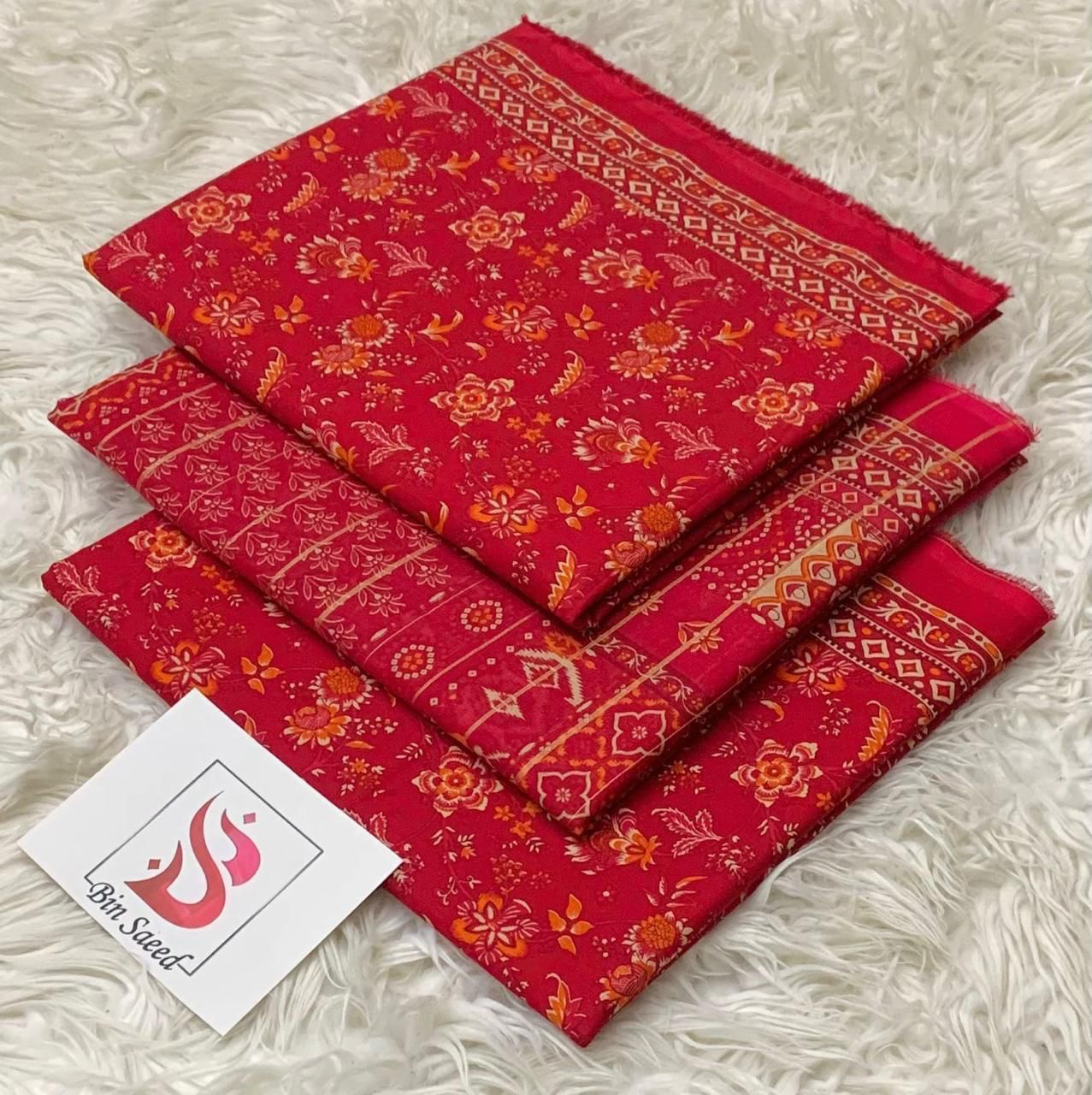 BIN SAEED LAWN COLLECTION  100% ORIGINAL