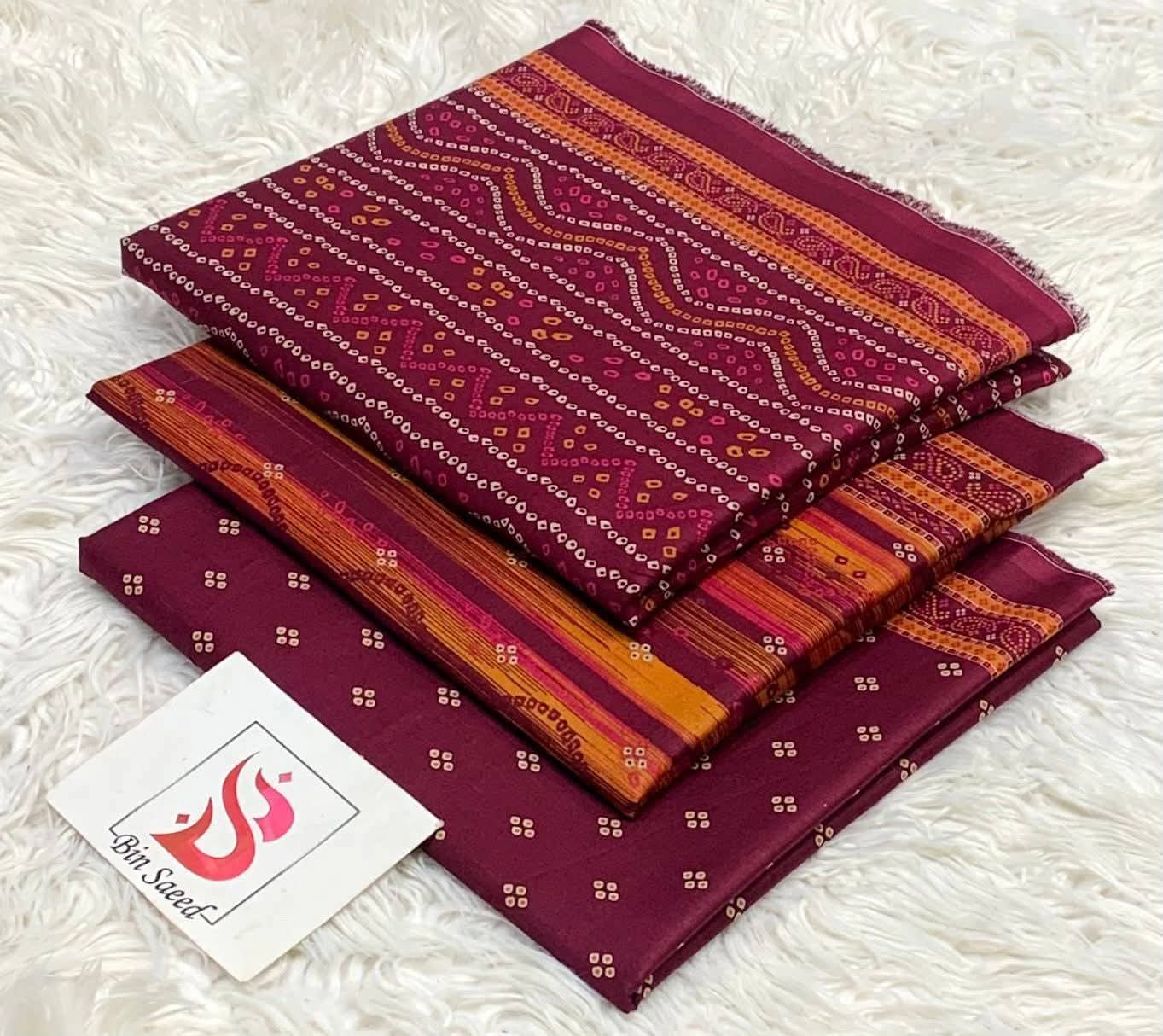 BIN SAEED LAWN COLLECTION  100% ORIGINAL