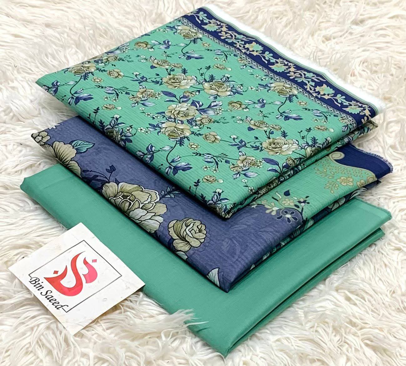 BIN SAEED LAWN COLLECTION  100% ORIGINAL
