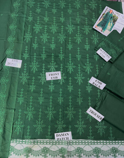 MARIA.B-3PC DHANAK EMBROIDERED SHIRT WITH DHANAK EMBROIDERED SHAWL AND TROUSER
