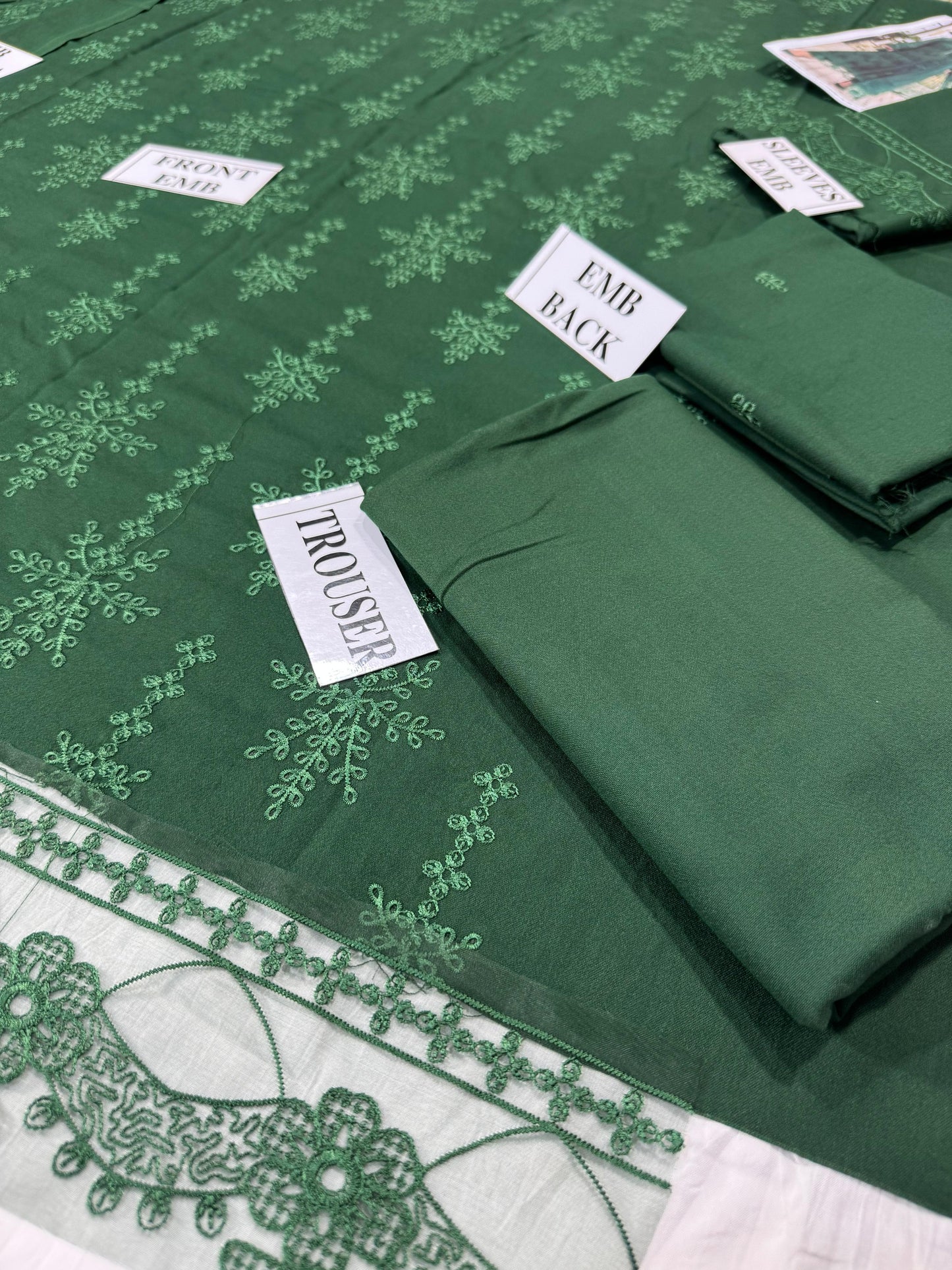 MARIA.B-3PC DHANAK EMBROIDERED SHIRT WITH DHANAK EMBROIDERED SHAWL AND TROUSER
