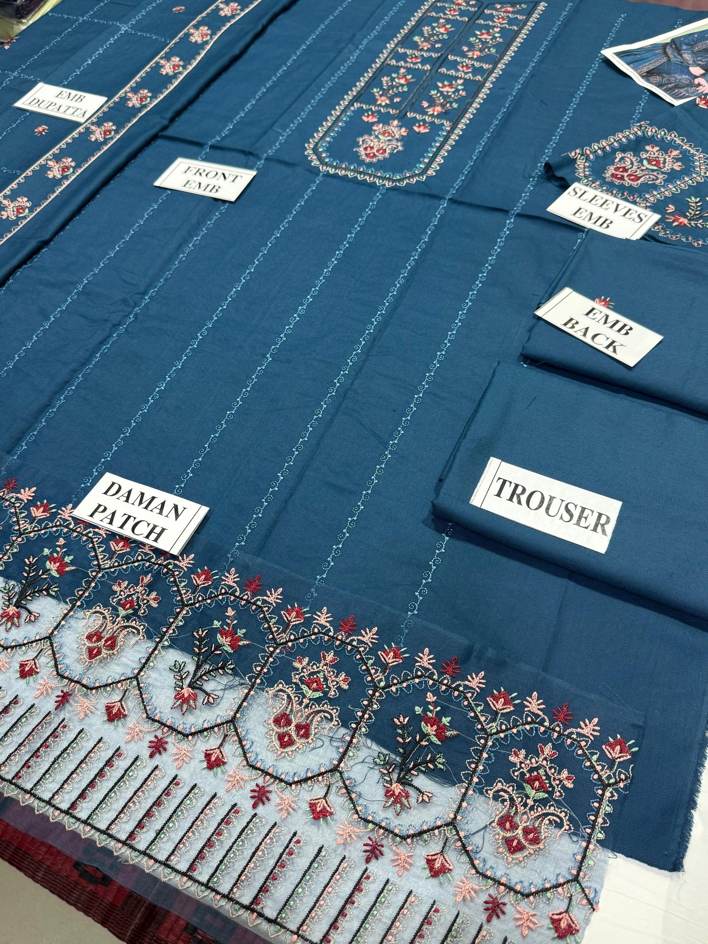 N00R-e-FAJAR-3PC DHANAK EMBROIDERED SHIRT WITH DHANAK EMBROIDERED SHAWL AND TROUSER