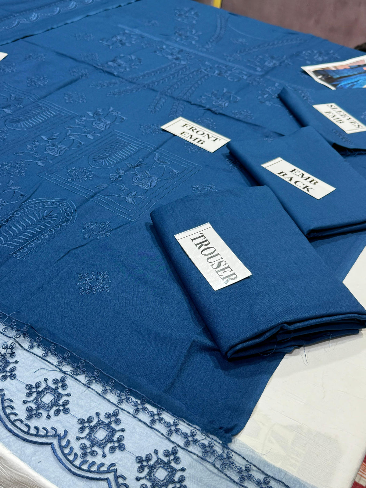 ASIMJOFA-3PC DHANAK EMBROIDERED SHIRT WITH DHANAK EMBROIDERED SHAWL AND TROUSER