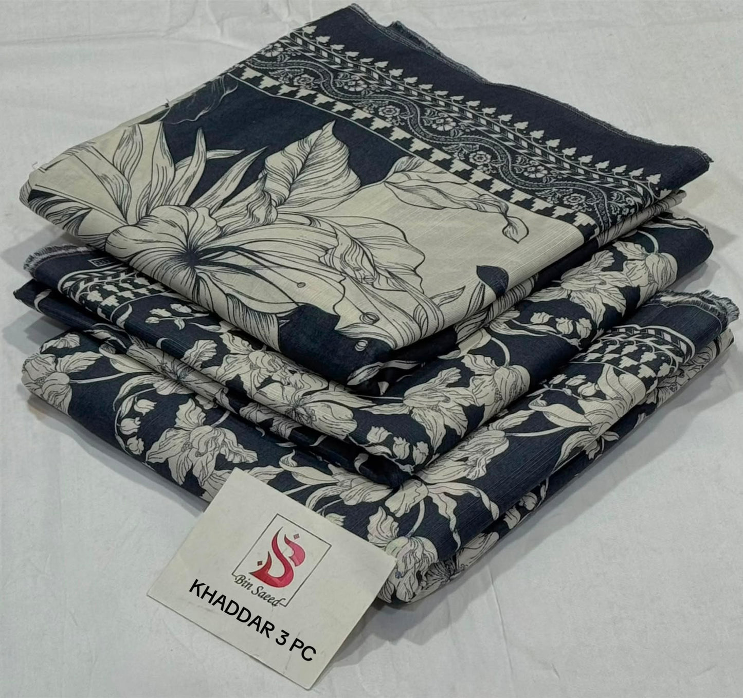 BIN SAEED-3PC KHADDAR PRINTED SHIRT WITH KHADDAR PRINTED DUPATTA AND PRINT TROUSER