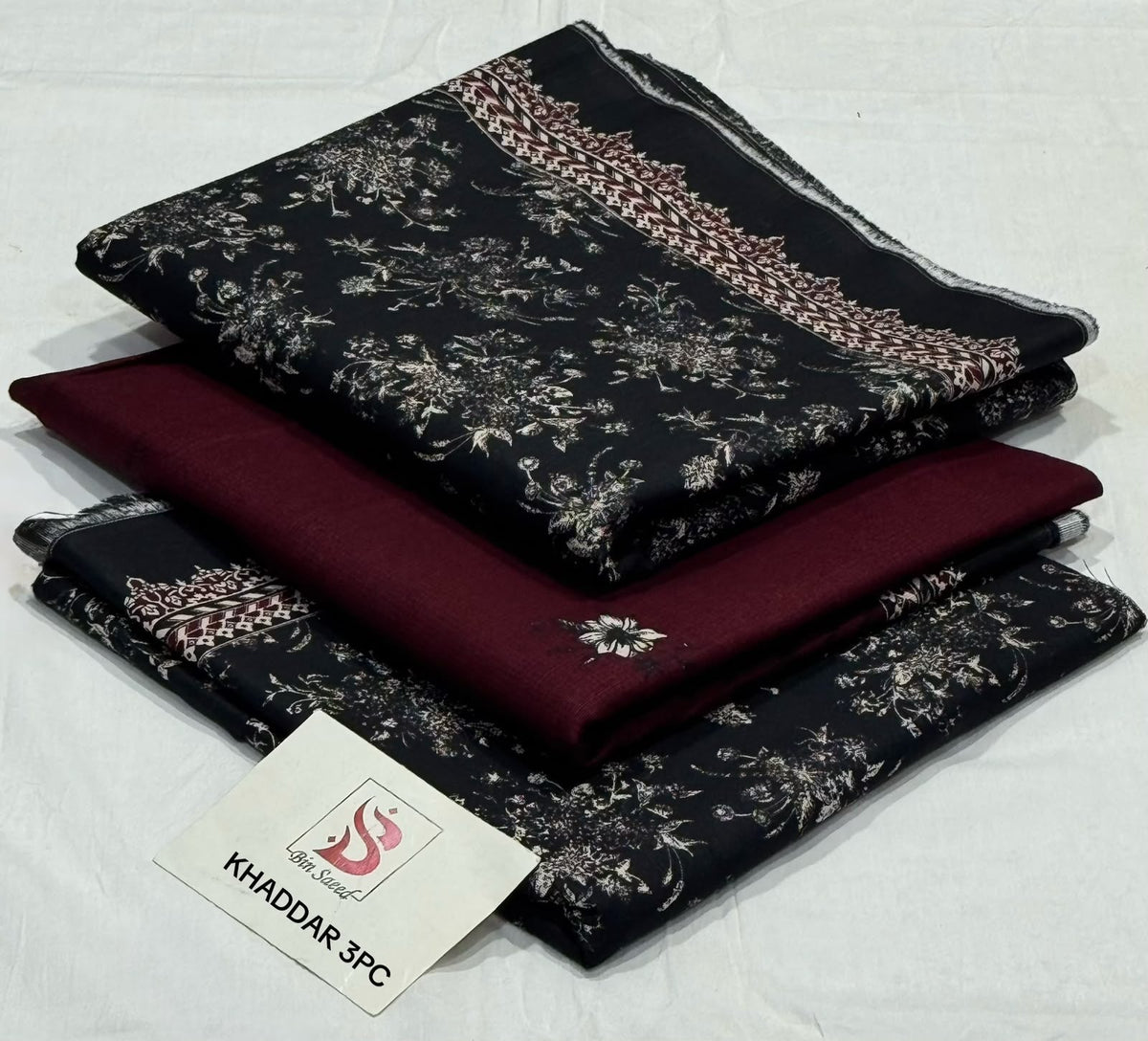 BIN SAEED-3PC KHADDAR PRINTED SHIRT WITH KHADDAR PRINTED DUPATTA AND PRINT TROUSER