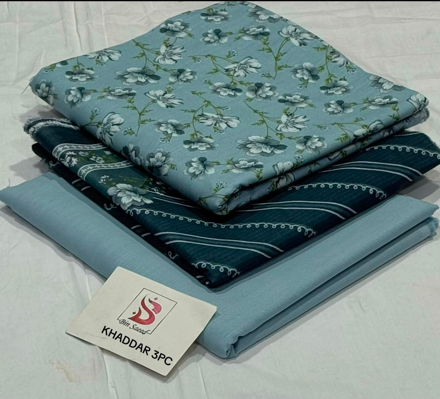 BIN SAEED-3PC KHADDAR PRINTED SHIRT WITH KHADDAR PRINTED DUPATTA AND PRINT TROUSER